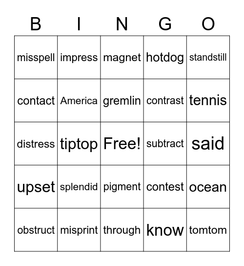 OG Bingo Card