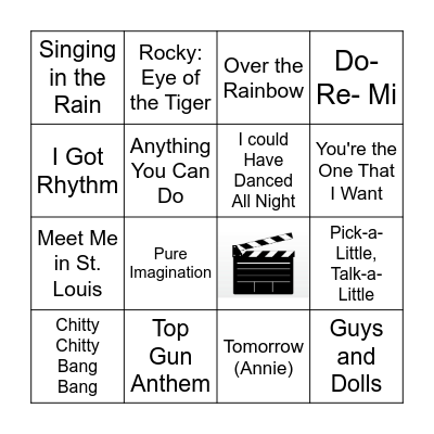 Movie Hits Bingo Card