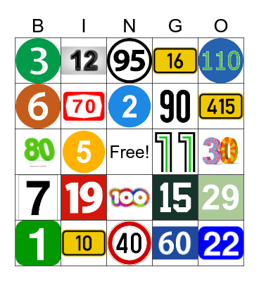 Spanish Numbers Bingo Card