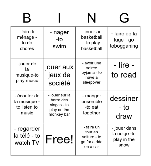 Bingo Card