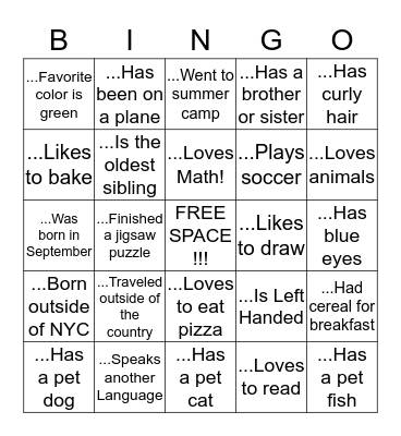 Get to Know your SAUW Community Bingo Card