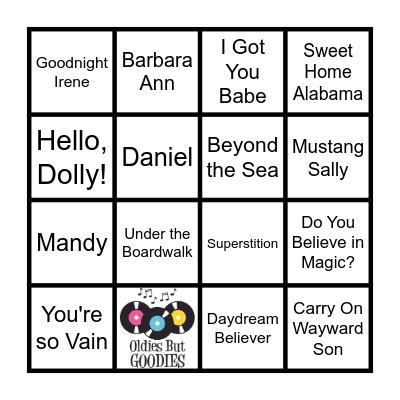 Greatest Hits #2 Bingo Card