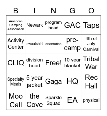 Catching Up With Camp Weequahic 2022 Bingo Card