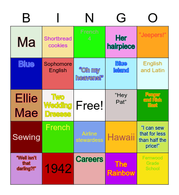 Grandma Bingo Card