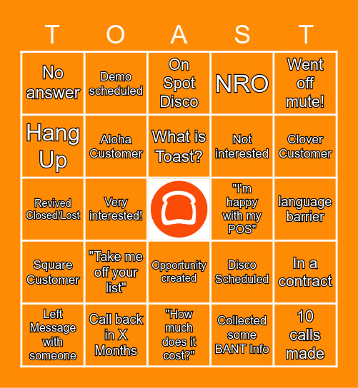 Ready, Set, Blitz! Bingo Card