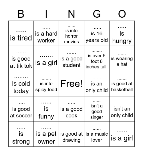 Are you . . . ? Bingo Card