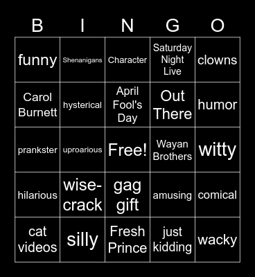 Humor Bingo Card