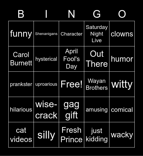 Humor Bingo Card