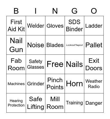 SAFETY BINGO Card