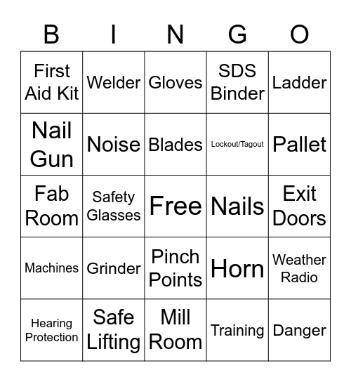 SAFETY BINGO Card