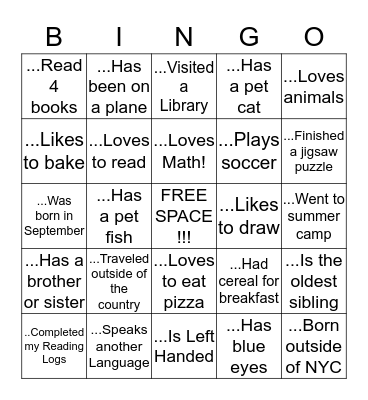 Get to Know your SAUW Community Bingo Card