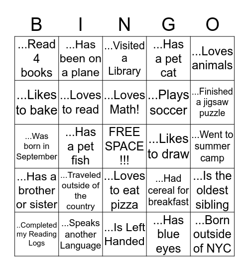 Get to Know your SAUW Community Bingo Card