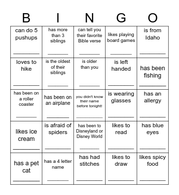 Find Someone Who... Bingo Card