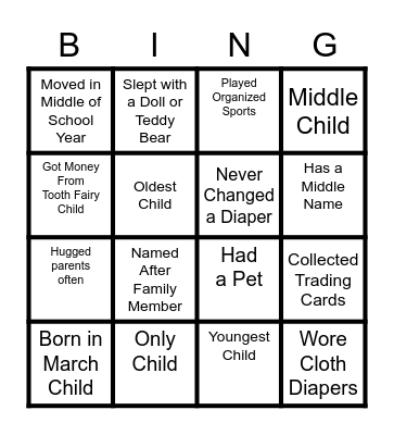 Baby Bingo Card