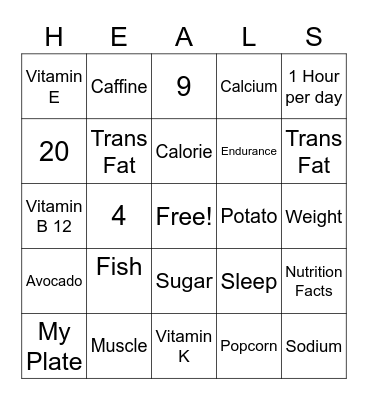 HEALS BINGO Card