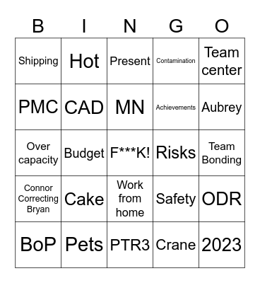 ASML Bingo Week 10.4 Bingo Card