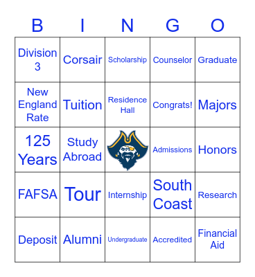 UMass Dartmouth Bingo Card