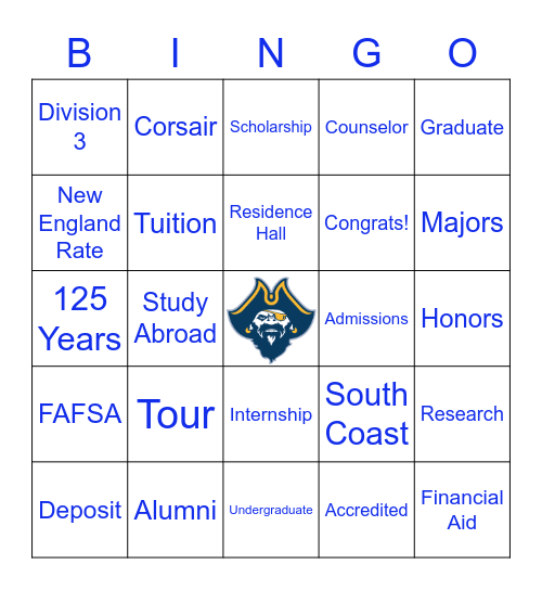 UMass Dartmouth Bingo Card