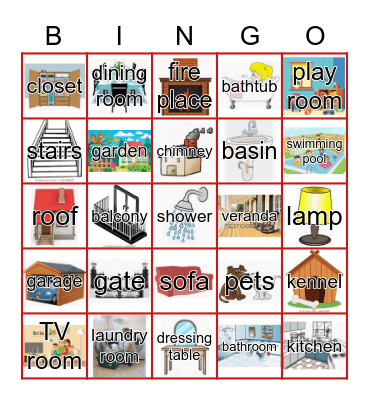 Casa e objetos #1 Bingo Card
