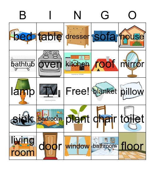 A casa - Objetos Bingo Card