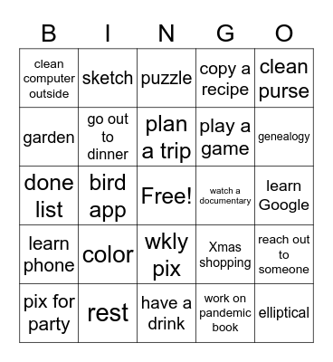 wkly Bingo Card