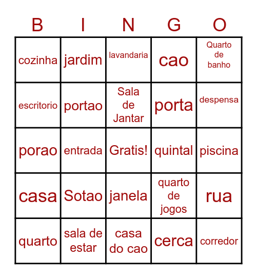A CASA - Divisoes Bingo Card