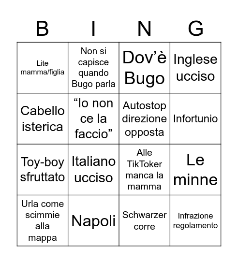 Pechino Bingo Card