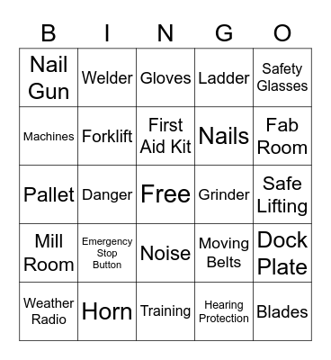 SAFETY BINGO Card