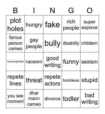 Dhar Mann Bingo Card