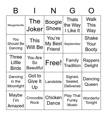 70's Bingo Card