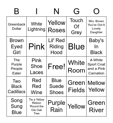Bingo - Colors 01 Bingo Card