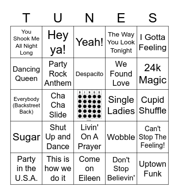 DJs Most Requested Bingo Card