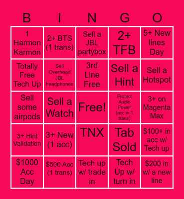 Money Making Bingo Card