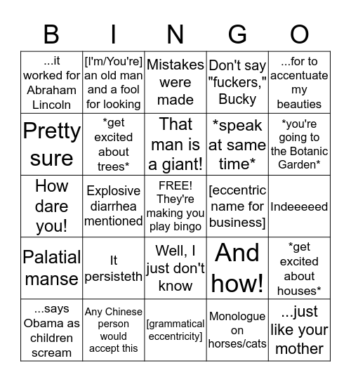 Steph and Olya Car Bingo Card