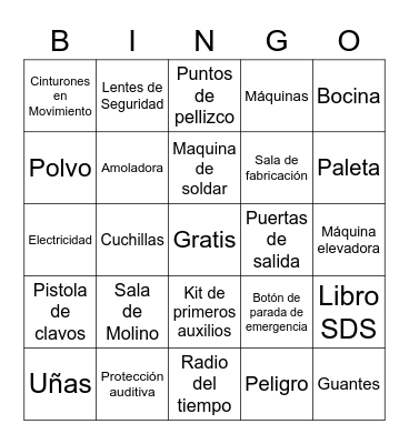 Bingo de Seguridad Bingo Card