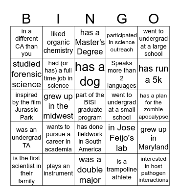 BISI Bingo Blast Bingo Card