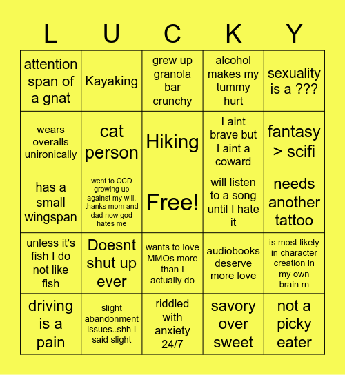 Lucky or Unlucky? Bingo Card