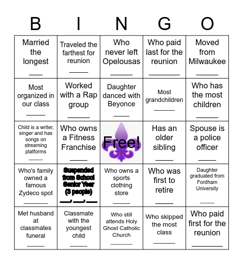 How Well Do You Know Your Classmate? Bingo Card