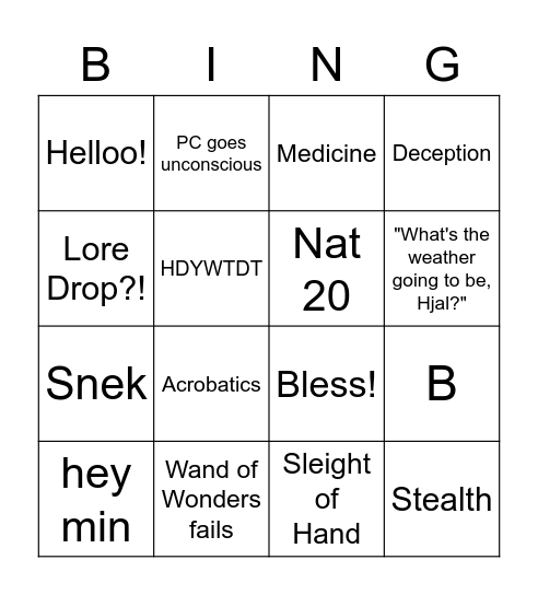 Krimson Pheathers Bingo Card