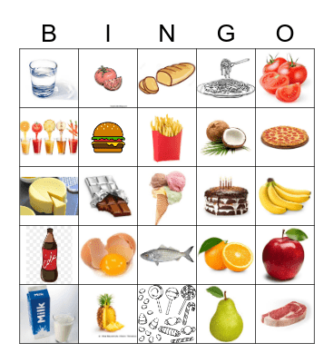 Food and Drinks Bingo Card