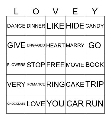 Love Bingo Card