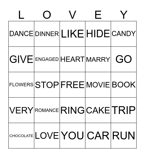 Love Bingo Card