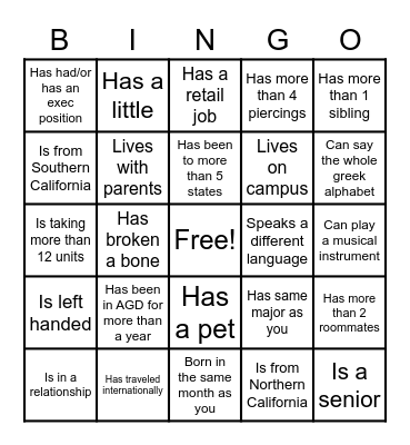 SISTERHOOD BINGO Card