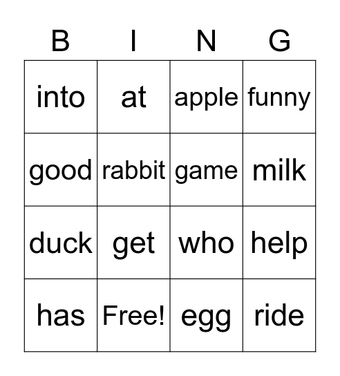 K Block 5 Bingo Card