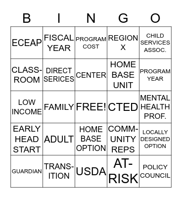 POLICY COUNCIL Bingo Card