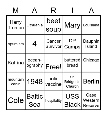 Birthday Celebration Bingo Card
