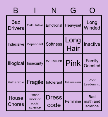 WOMEN"S DAY BIAS BINGO! Bingo Card