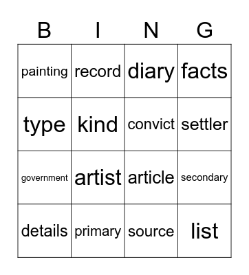 ANALYSIS Bingo Card