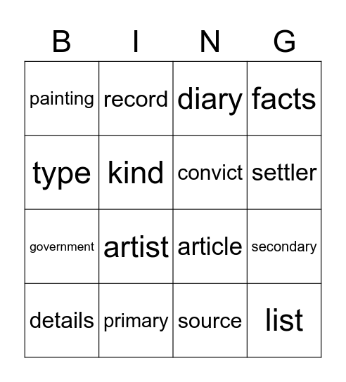 ANALYSIS Bingo Card