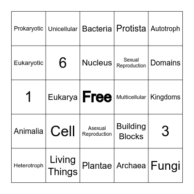 Cells Bingo Card